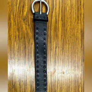 Women’s black Fossil Bobo Studded belt with wide chunky silver buckle medium
